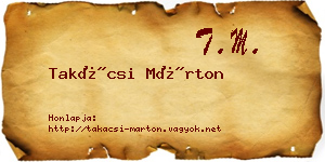 Takácsi Márton névjegykártya